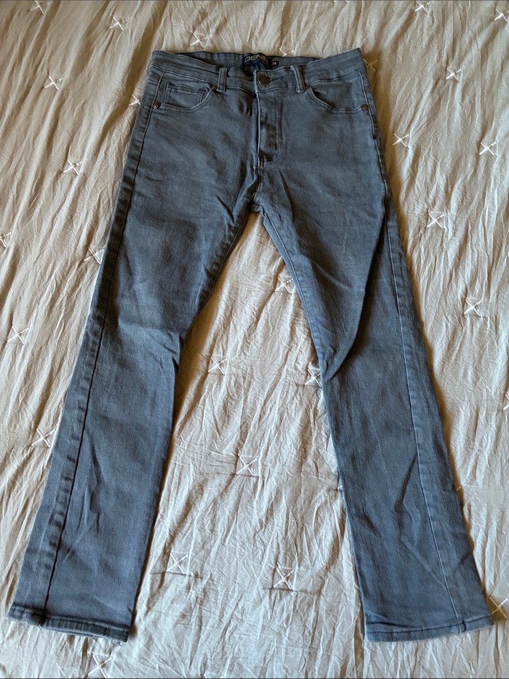 Men's Gray Straight-Leg Jeans